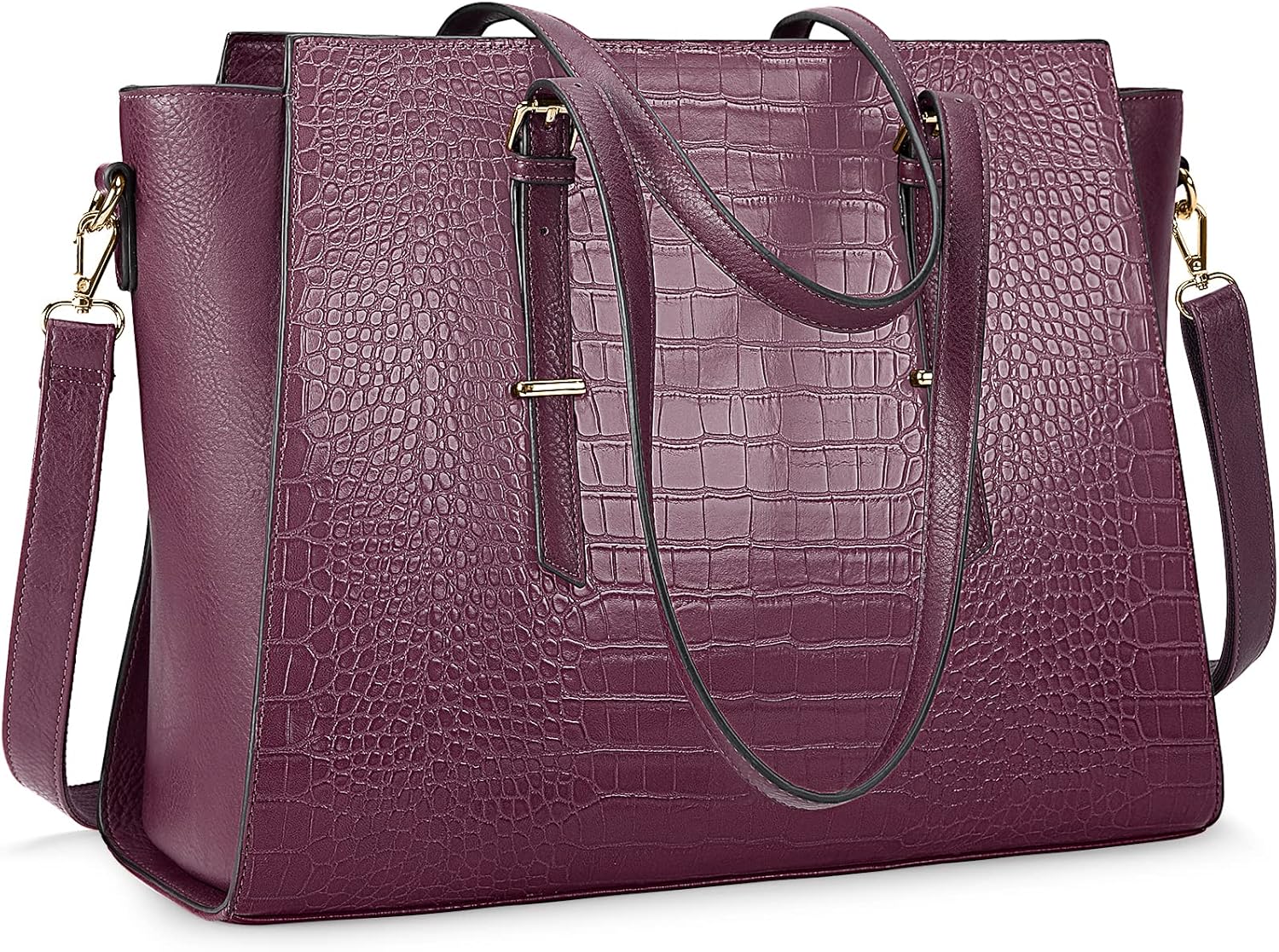 Laptop Bag for Women 15.6 inch Large Leather Tote Bag Waterproof Computer Tote Bag Professional Business Office Briefcase Handbag Shoulder Work Bag