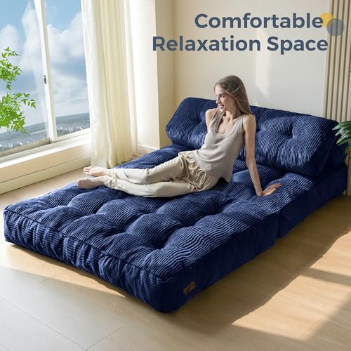 MAXYOYO Folding Sofa Bed, Convertible Sleeper Chair with Pillow Foldable Mattress with Back Support