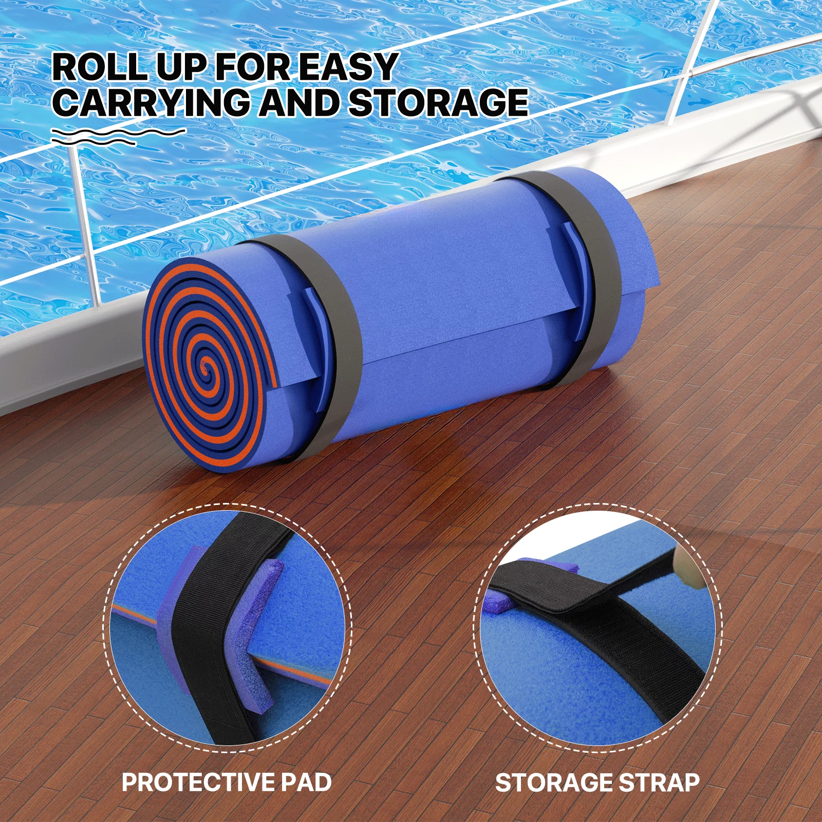 MADOG Water Floating Mat Foam Pad, 9x6FT Bouncy Tear-Resistant XPE Foam