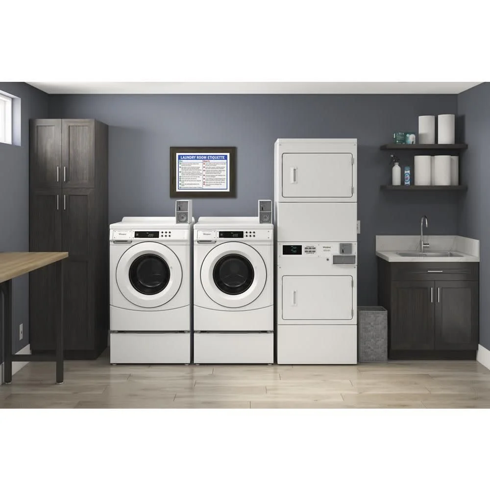 Whirlpool CHW9150GW 27 Inch Commercial Front Load Washer