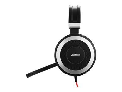 Jabra Evolve 80 UC stereo - Headset - full size - wired - active noise canceling
