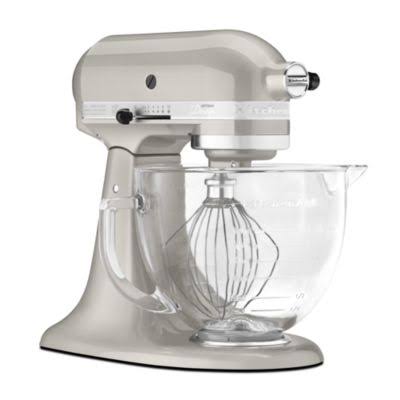 KitchenAid KSM155GBEB Artisan Design Series Electric Blue 5 Quart Stand Mixer with Glass Bowl
