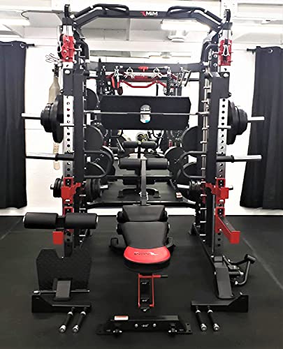 MiM USA Hercules EX Commercial All in One Gym Machine w/400 lb Weight Stack Jammer Arms Adj Bench Leg Press Leg Extension Arm Curl LAT Seat Complete