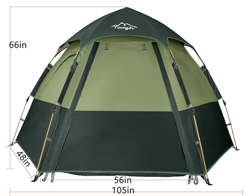 2-3-4 Person Camping Tent 60 Seconds Easy Quick Set Up Tent Waterproof Pop Up Dome Family Hexagon Outdoor Sports Backpacking Tents Double Layer