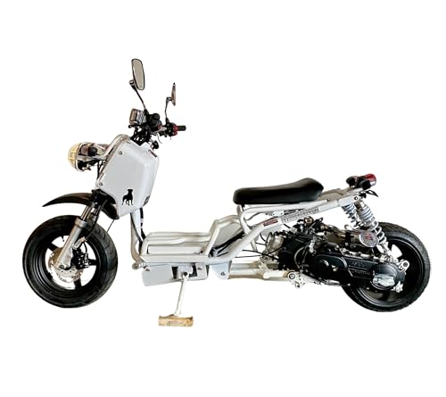 50cc Stretched Scooter Generation 1, Automatic Transmission, PMZ50-19, Wide 205/30-12 Rear Tire, Retro Speedometer, Gas Gauge