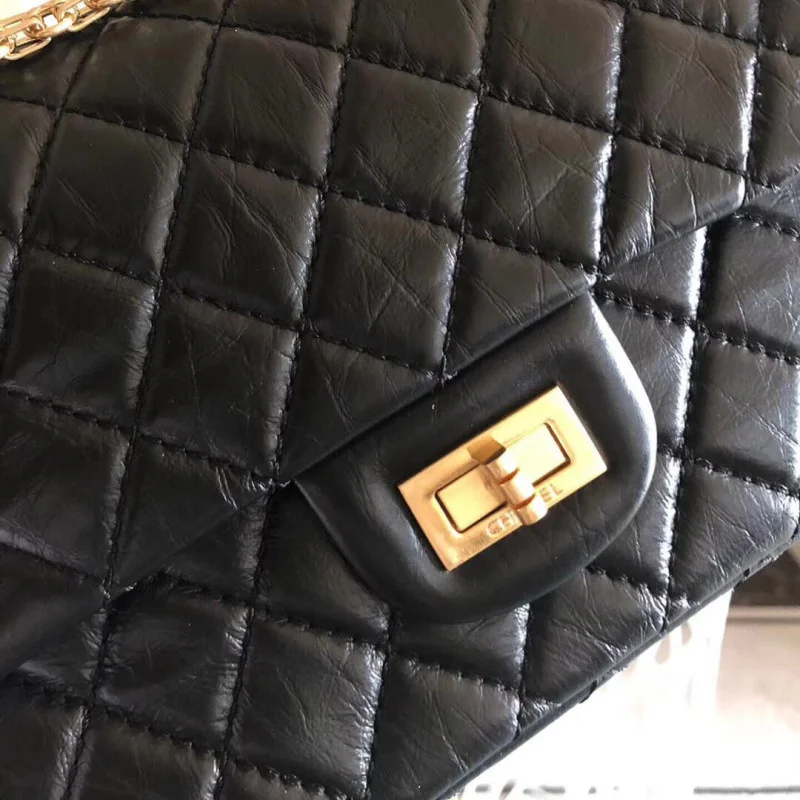 Chanel 2.55 Aged Calfskin Leather Flap Bag A37586