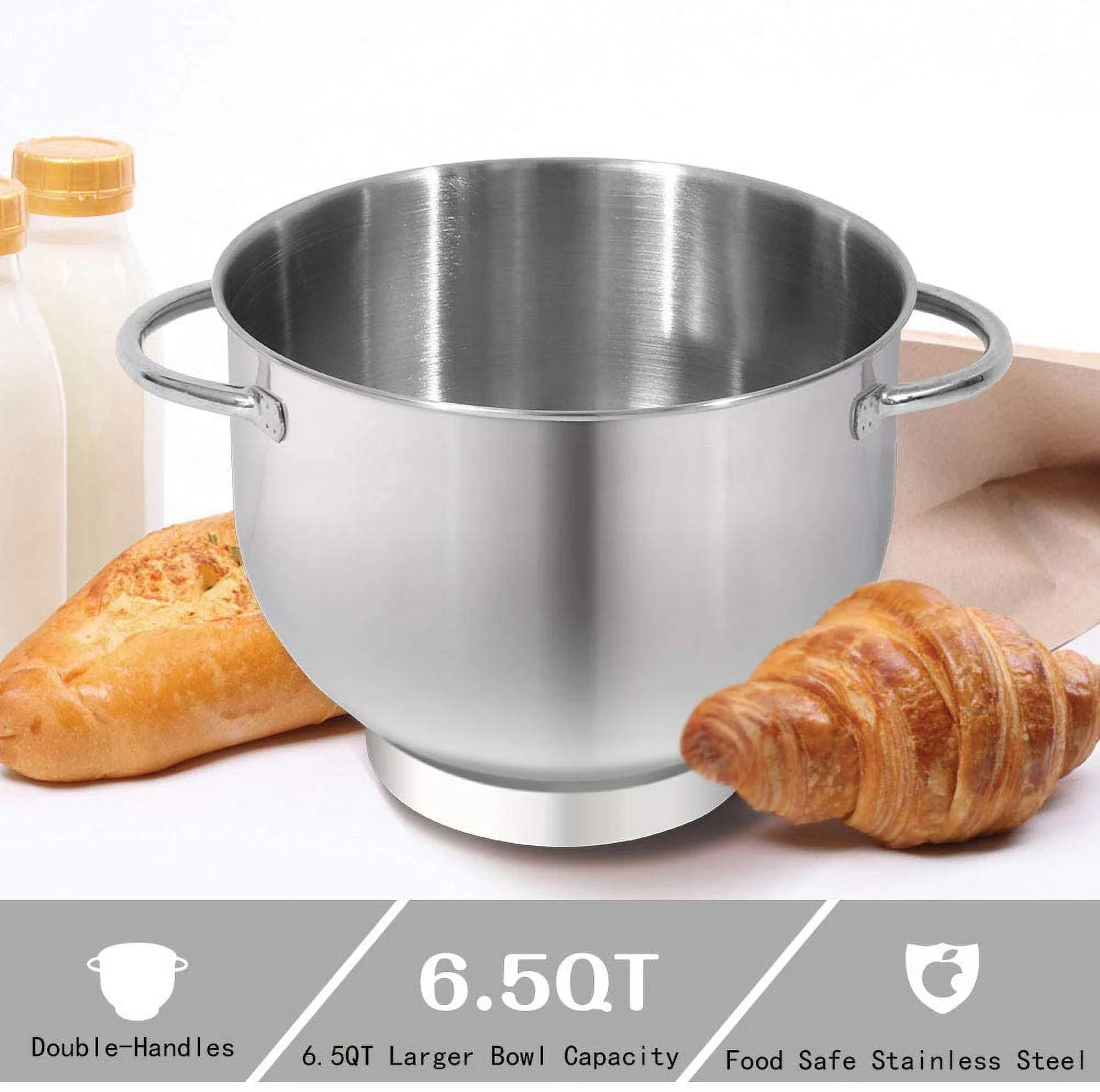 Aucma Stand Mixer 6.5-QT 660W 6-Speed Tilt-Head Food Mixer  Kitchen Electric Mixer with Dough Hook  Wire Whip &amp; Beater (6.5QT  Blue)