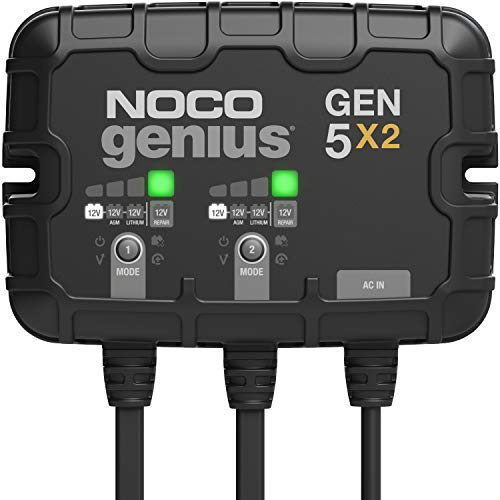NOCO Genius GEN5X2: 2-Bank, 10A Onboard Battery Charger - 5A Per Bank