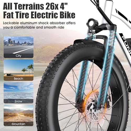 Electric Bike for Adults, Peak 1000W Ebike, 25MPH 60Miles Electric Mountain Bike, 26" Fat Tire Adult Electric Bicycle with 48V 13AH Battery