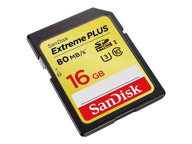 SanDisk 16GB Extreme Plus UHS-I Sdhc Memory Card Class 10 SDSDXS-016G-X46