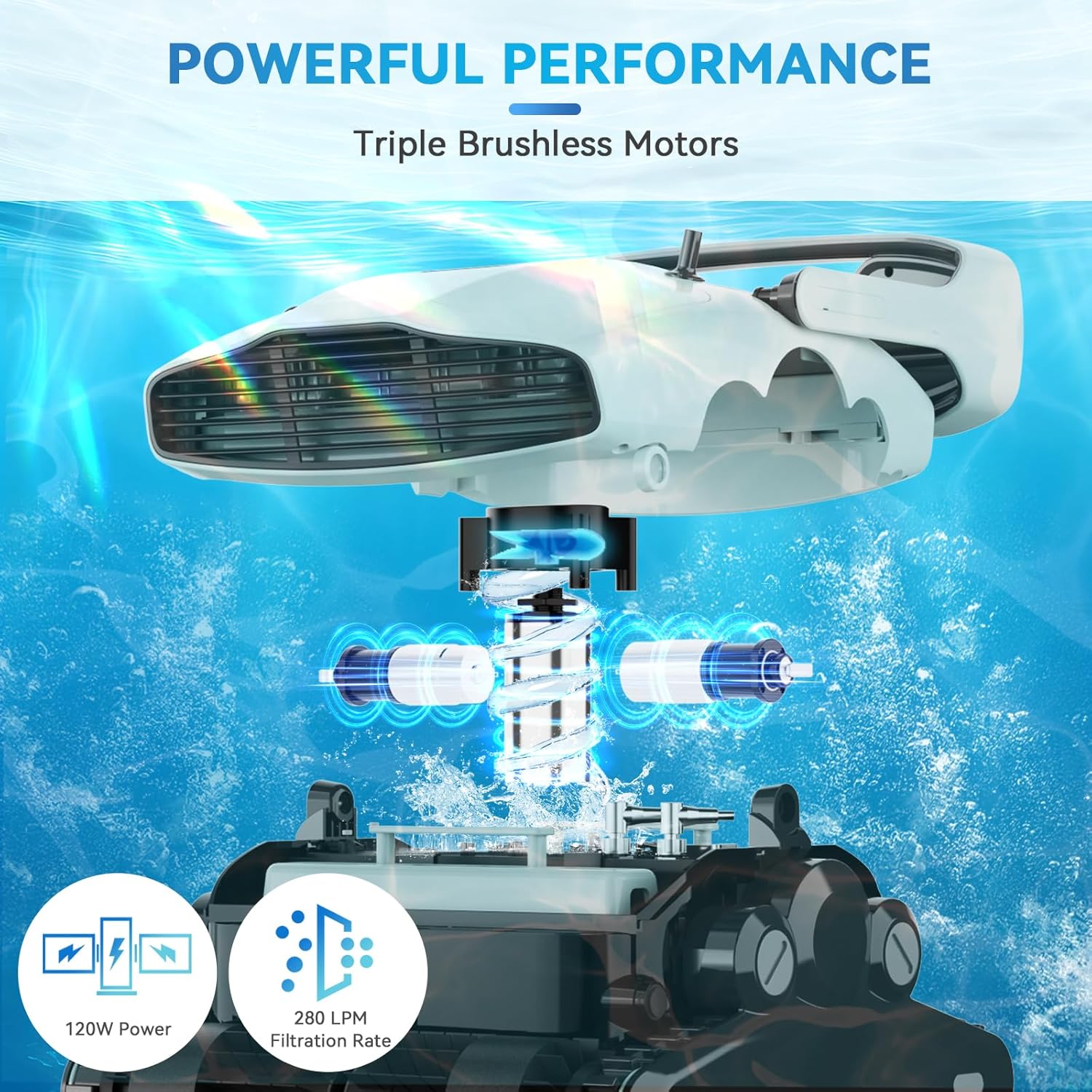 Lydsto Cordless Robotic Pool Vacuum with Automatic Charging Technology - APP, and Remote Control Pool Vacuum Cleaner
