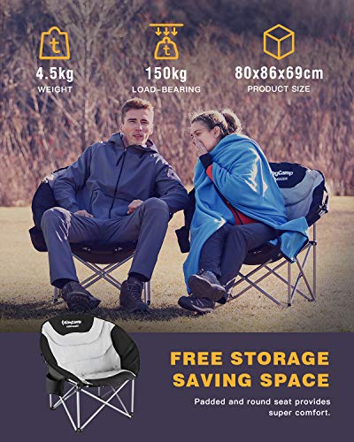 KingCamp Oversized XL Camping Chair, Heavy Duty 500lbs Folding Couch for Adults