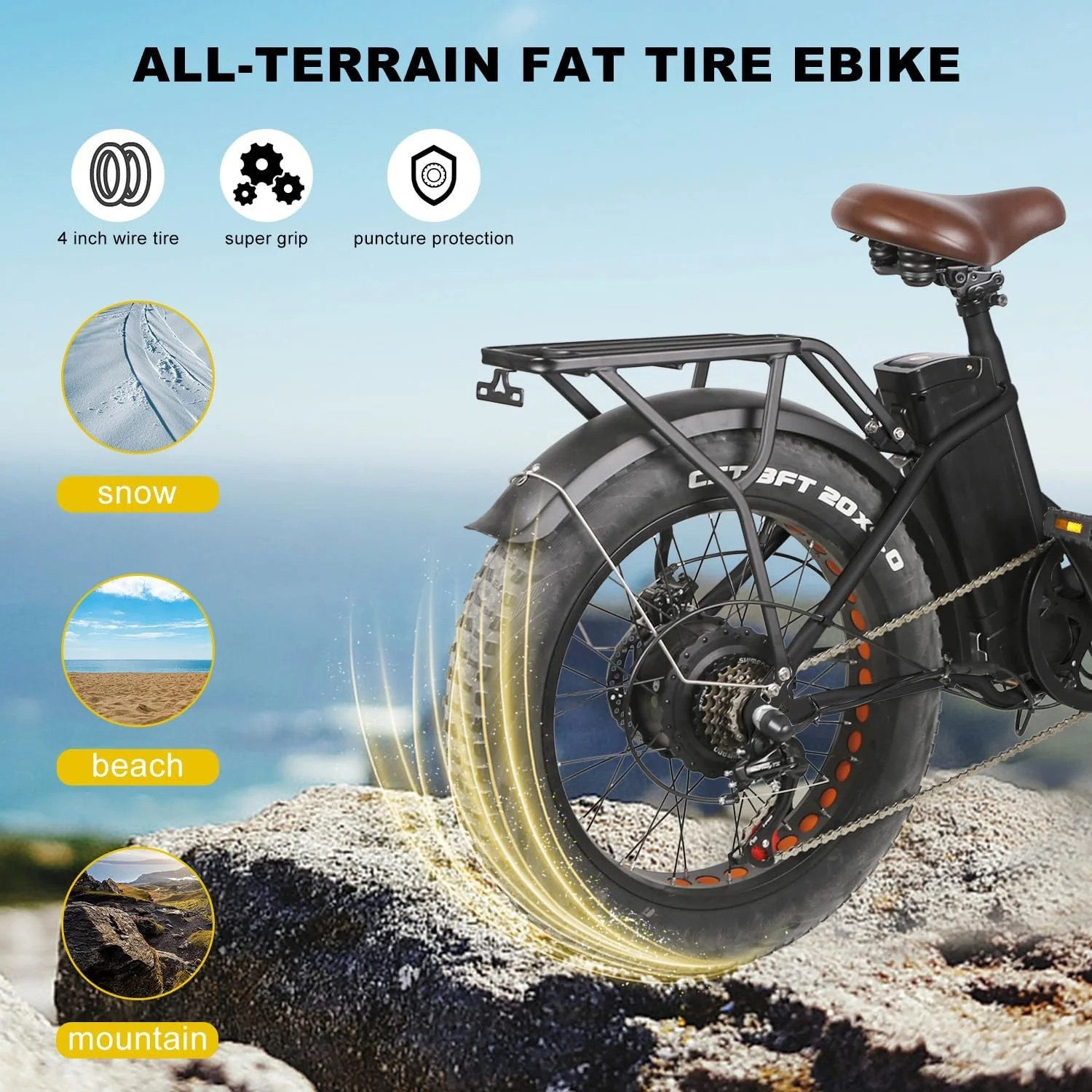 Electric Bike 19MPH Electric Bicycles for Adults Electric with 500W 48V/12Ah Removable Battery 20" x4.0 Fat Tire Electric Dirt Bike Commuter EBike