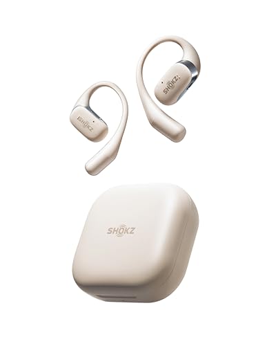 SHOKZ OpenFit - Open-Ear True Wireless Bluetooth Headphones with Microphone, Earbuds with Earhooks, Sweat Resistant, Fast Charging, 28HRS Playtime