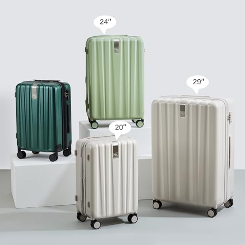 Hanke 29 Inch Luggage Suitcases With Spinner Wheels Lightweight PC hardside Rolling Suitcase With Travel Lock, Checked-Large 29-Inch(Blackish Green)
