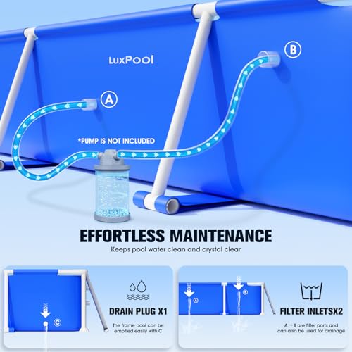 Above Ground Pool,Frame Deep Swimming Pools, Family Pool,Large Above Ground Easy Set, Outdoor Backyard Pools for Kids, Adults,7ft x 48in x 24in