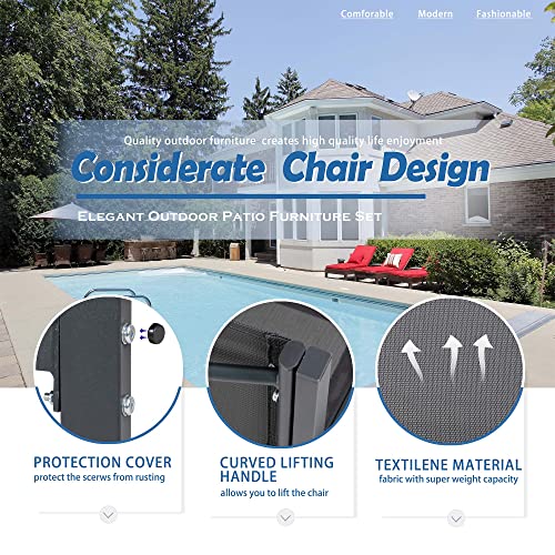 Vongrasig 4 Pieces Patio Furniture Sets,Outdoor Patio Conversation Sets with Glass Coffee Table, Small Porch Balcony Furniture