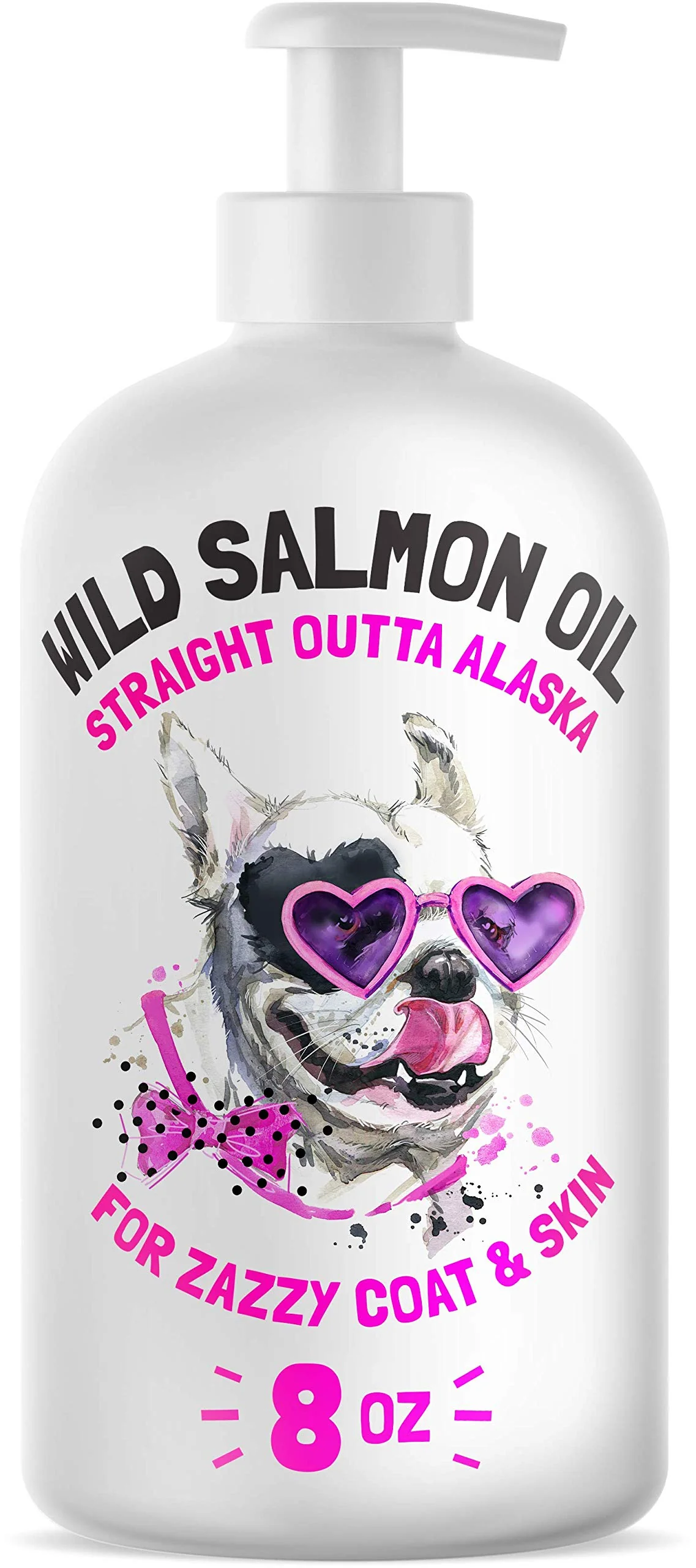 Wild Alaskan Salmon Oil for Dogs & Cats - Pure Fish Omega 3 6 9 Liquid EPA DHA Fatty Acids - Skin & Coat Supplement - Supports Joint Function, Brain