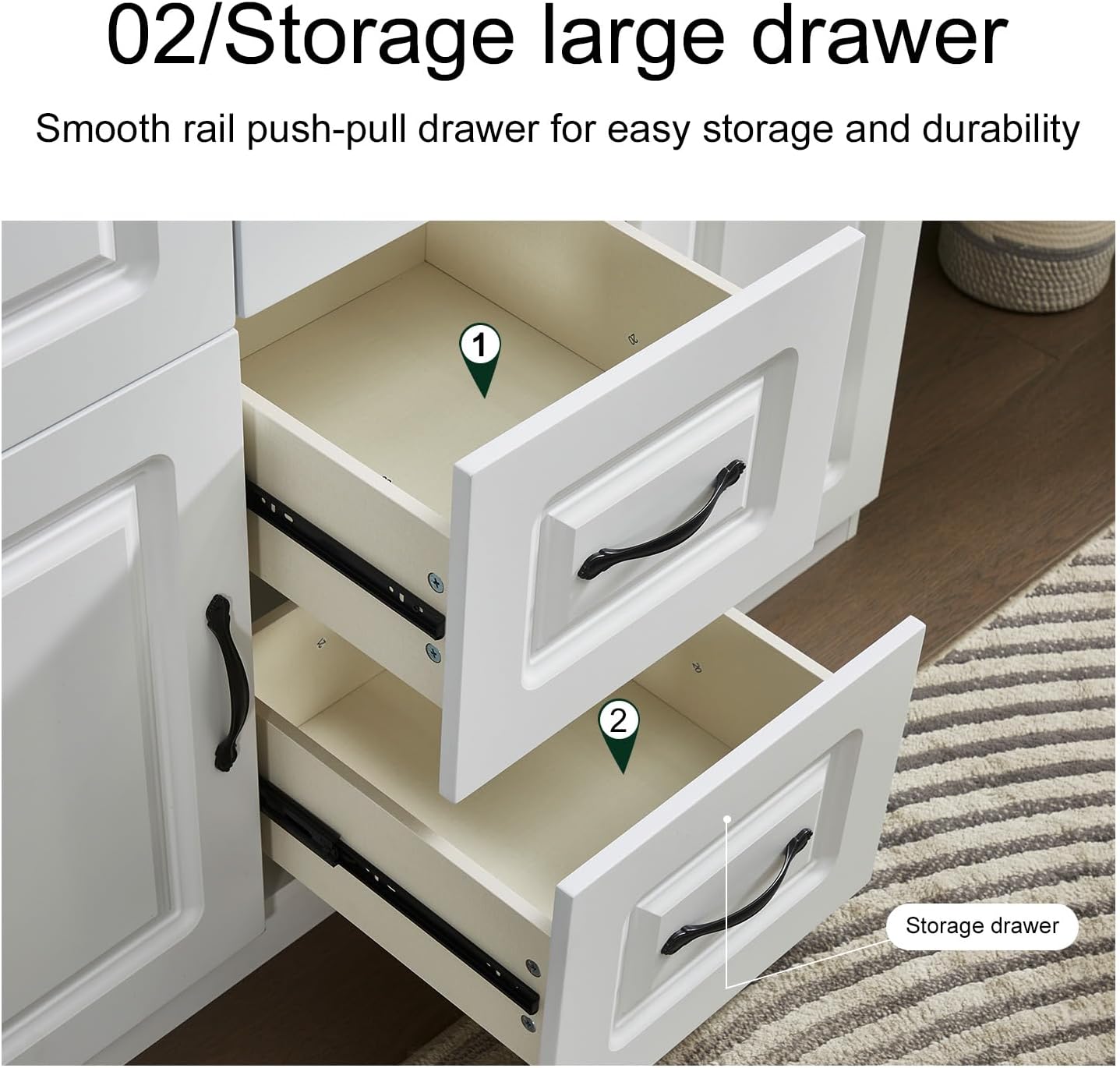Wardrobe Armoire Storage Cabinet Wood, 3 Door 2 Drawers White Closet Wardrobe for High Storage Capacity