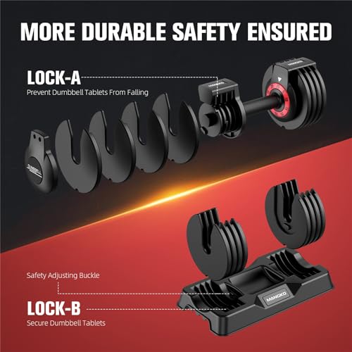 Adjustable Dumbbell 25/55LB Single Dumbbell 5 Weight Options Dumbbell Anti-Slip Metal Handle, Ideal Home Exercise Equipment