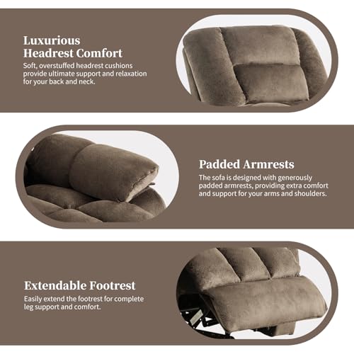 Massage Recliner Chair with Heat and Massage, Soft Fabric Ergonomic Manual Reclining Chairs