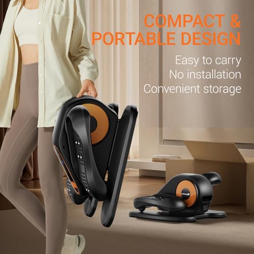 Under Desk Elliptical Machine, Ellipse Leg Exerciser for Seniors, Quiet & Portable Electric Seated Eclipse Exercise Training Machine with Remote