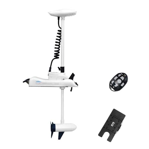 AQUOS Haswing White 12V 55LBS 48inch Bow Mount Trolling Motor with 2.4G Remote Control