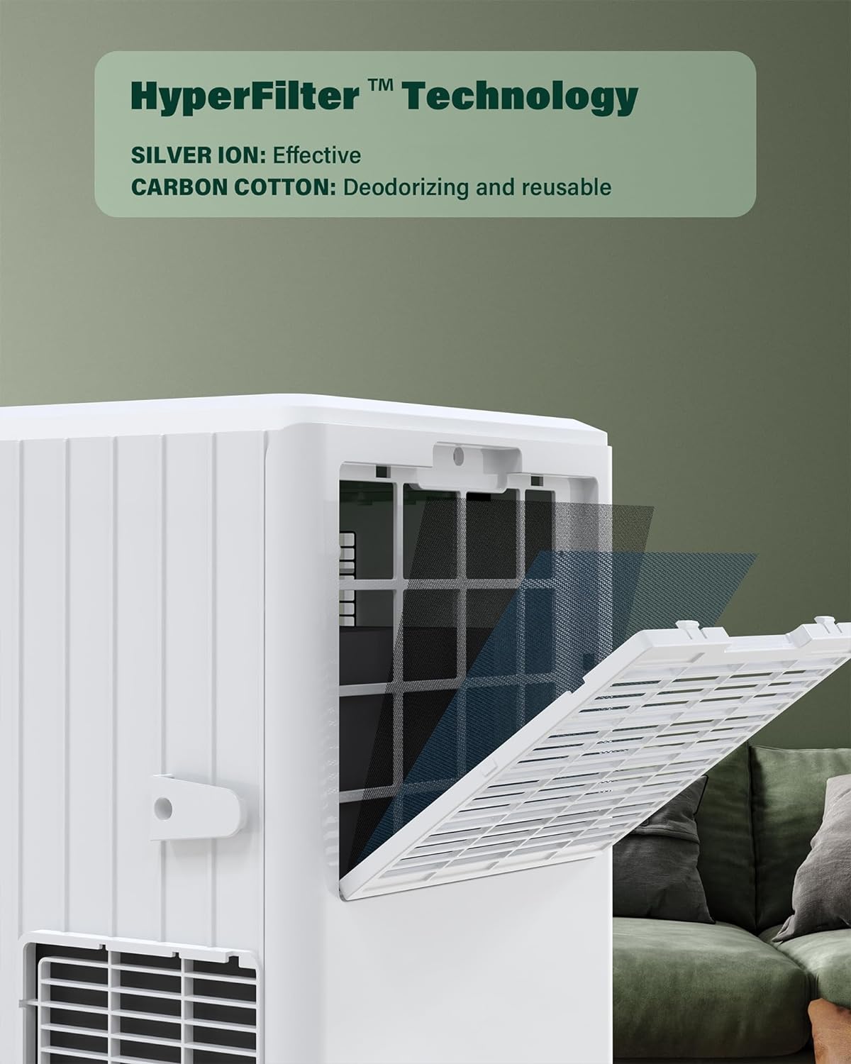 Portable Air Conditioners, 8000 BTU Air Conditioner Portable for Room up to 350 Sq. Ft. with Remote Control, White