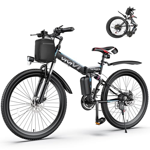 Vivi Electric Bike for Adults 750W Peak Folding Electric Mountain Bike 26'' Commuter Ebike 22MPH Adult Electric Bicycles with Removable Battery