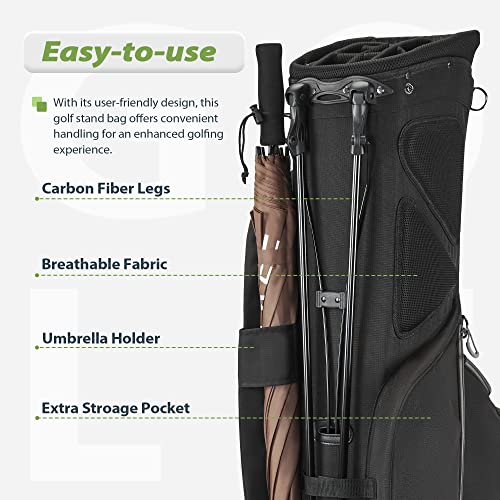 14-Way Golf Stand Bag, Golf Bag with Stand - Lightweight Durable Club Bag for Men & Women