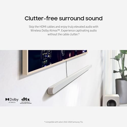 SAMSUNG HW-S50B/ZA 3.0ch All-in-One Soundbar w/Dolby 5.1, DTS Virtual:X, Q Symphony, Built in Center Speaker, Adaptive Sound Lite