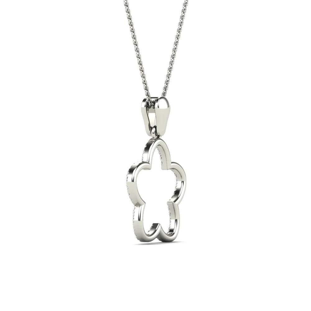 aaXia 10K White Gold 1/6ct. TDW Diamond Clover Pendant Necklace (H-I, I1-I2)
