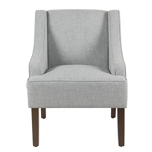 HomePop Velvet Swoop Arm Accent Chair, Suri Blue