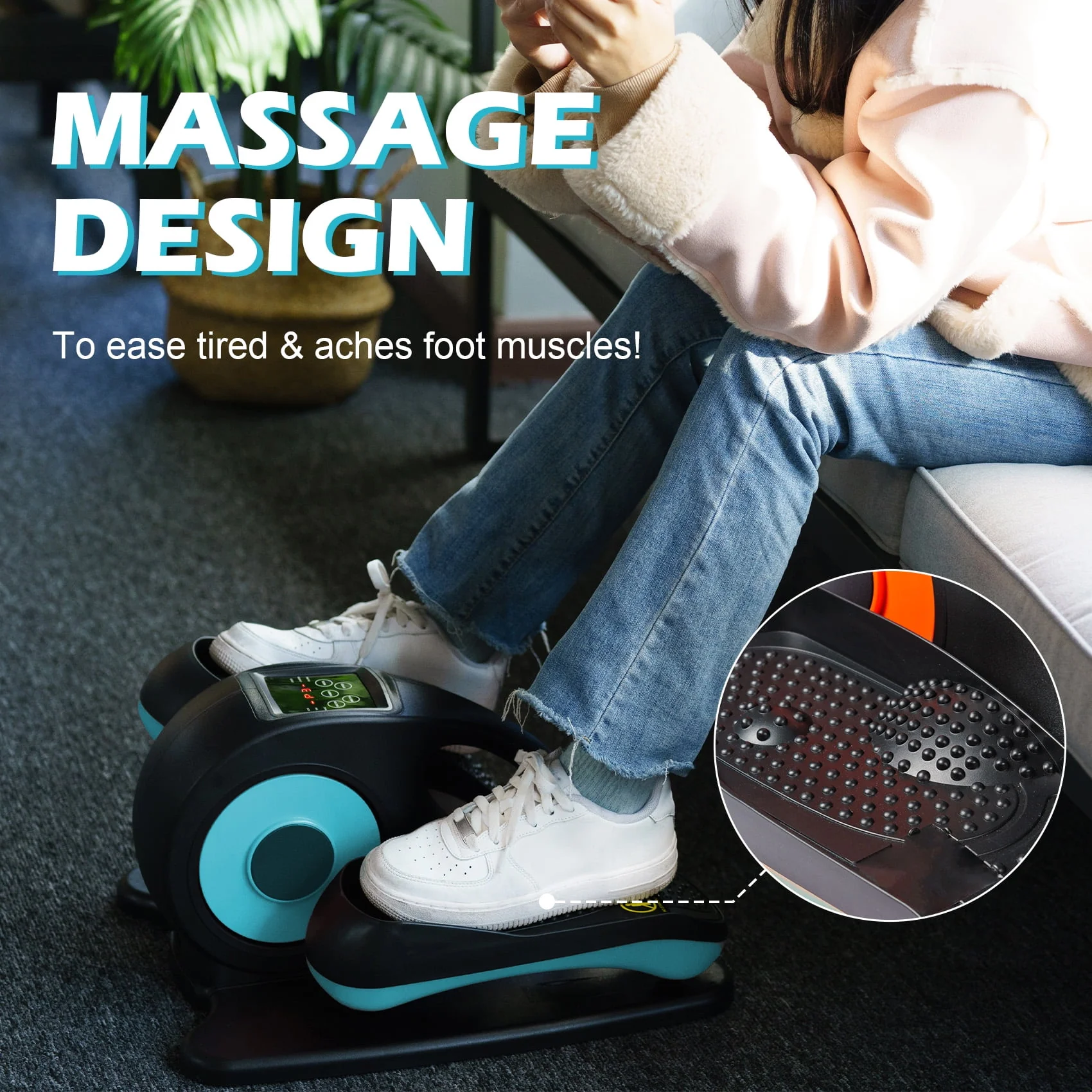 PROHIKER Under Desk Elliptical Machine for Home, Under Desk Bike Pedal Exerciser Electric Seated Elliptical
