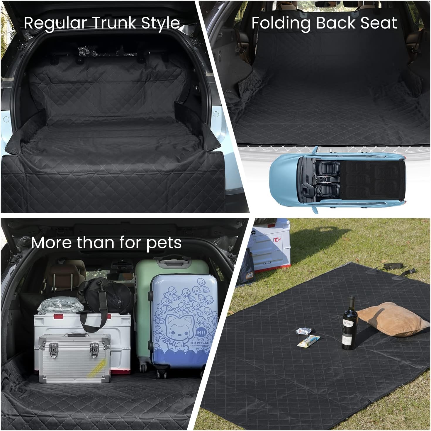 NESTROAD SUV Cargo Liner for Dogs, Waterproof & Nonslip Dog Trunk Cargo Cover Mat for Backseat