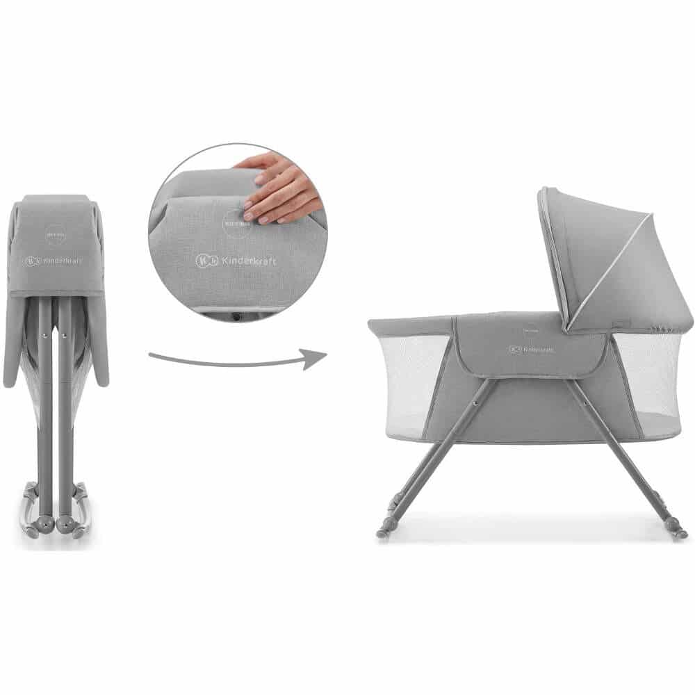 Kinderkraft Lovi 3 in 1 Crib Grey