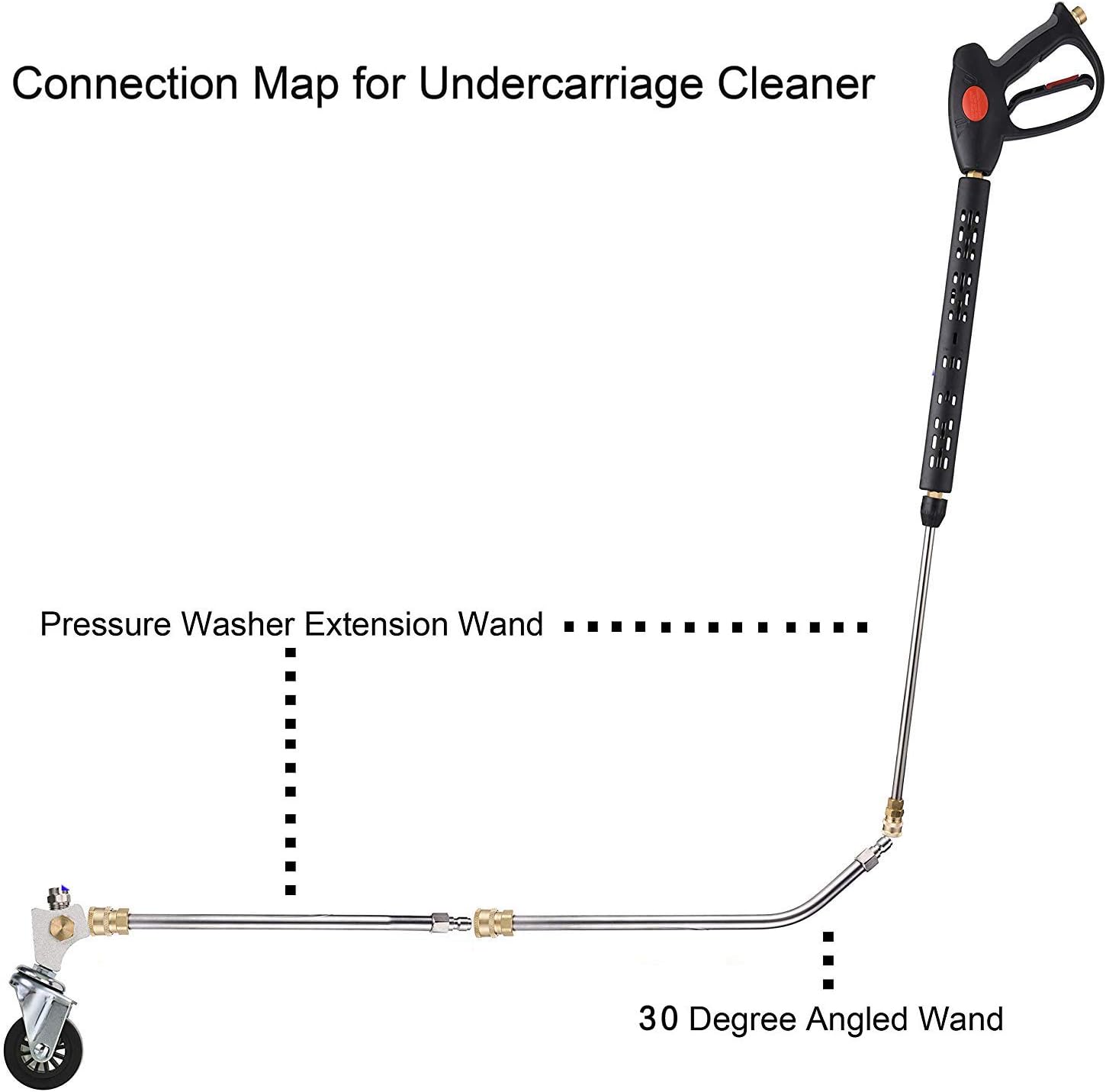 LadyRosian 4000 PSI Pressure Washer Undercarriage Cleaner, Under Car Wash