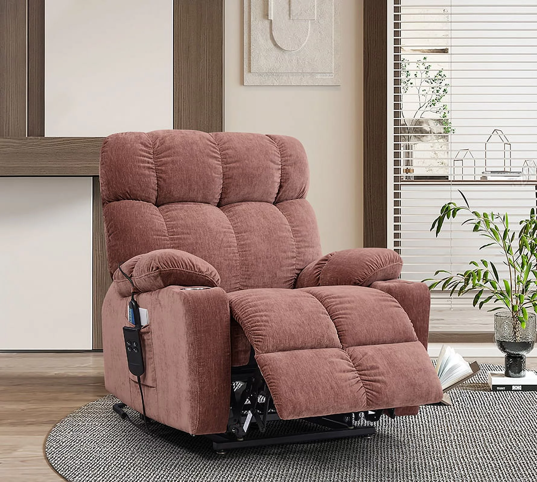 JIELARHUA Dual OKIN Motor Power Lift Recliner Chair for Elderly Infinite Position Lay Flat 180° Recliner with Heat Massage