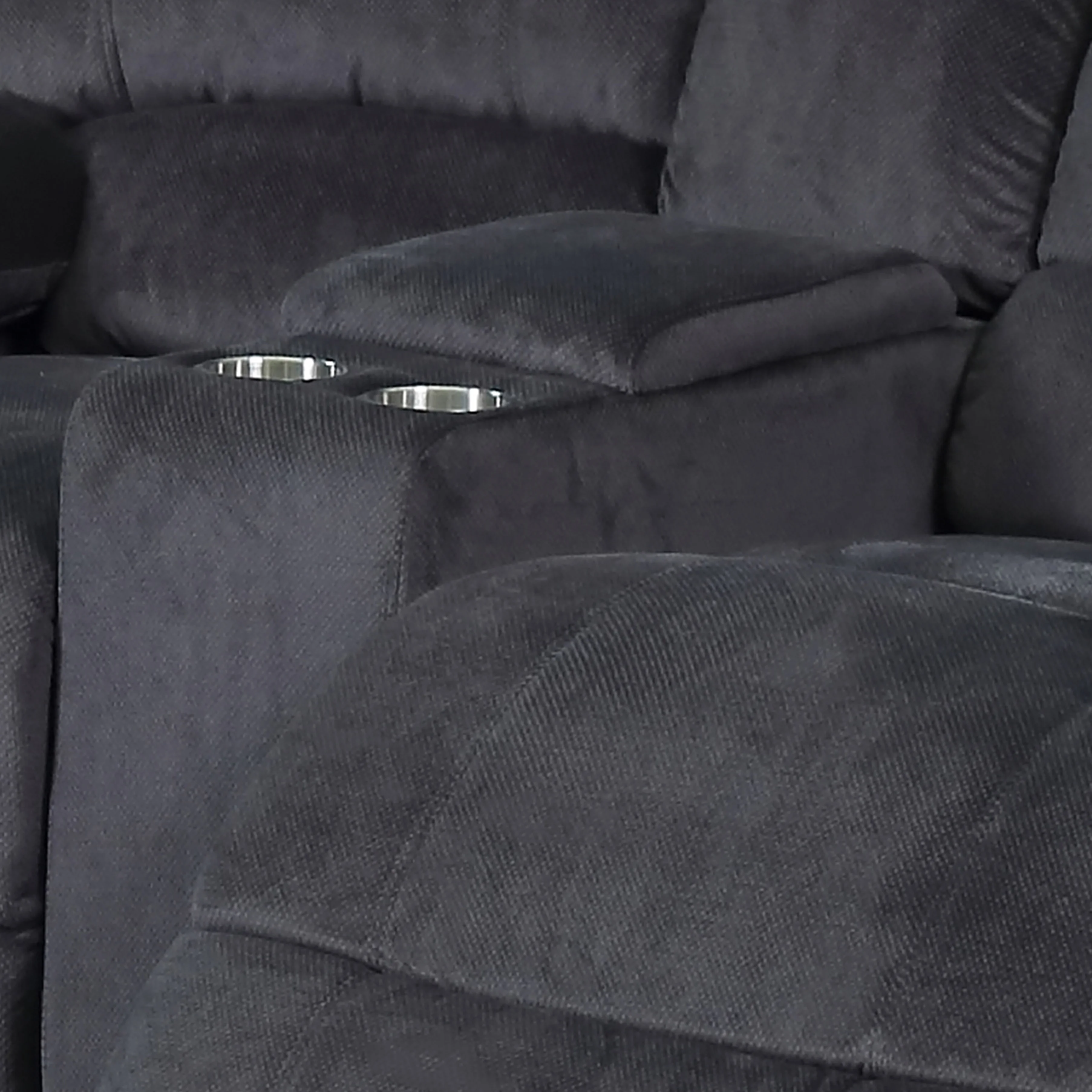 Kevin Grey Reclining Living Room Love Seat with Console