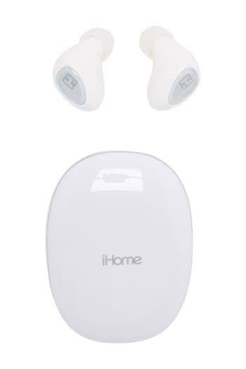 Ihome AX-38 True Wireless Earbuds with Charging Case, White