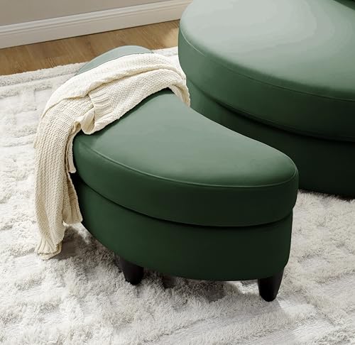 51.5-Inch Oversized Swivel Accent Barrel Chair with Storage Ottoman ,Button Decor and 4 Pillows