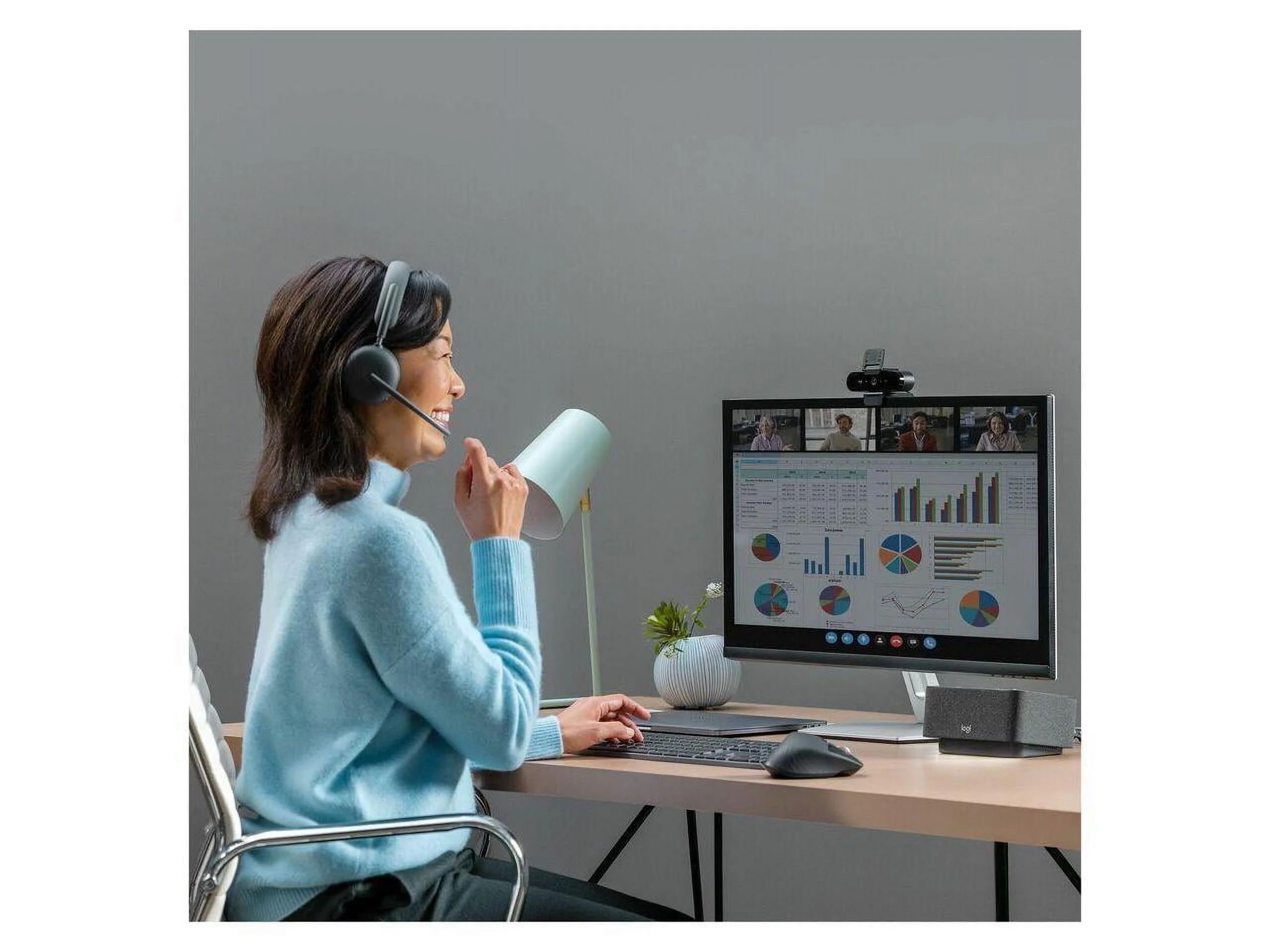 Logitech Zone Wireless 2 Headset - Wireless - Bluetooth - 164 ft - 20 Hz - 20 kHz - Over-the-head - Omni-directional, MEMS Technology Microphone