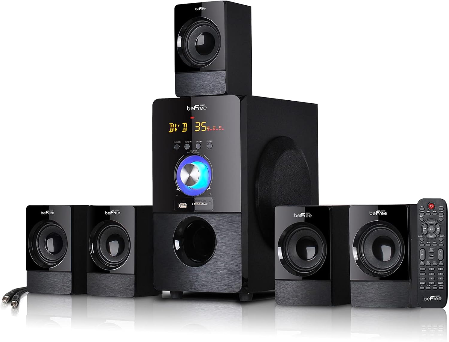 beFree Sound 5.1 Channel Bluetooth Surround Sound Speaker System in Black