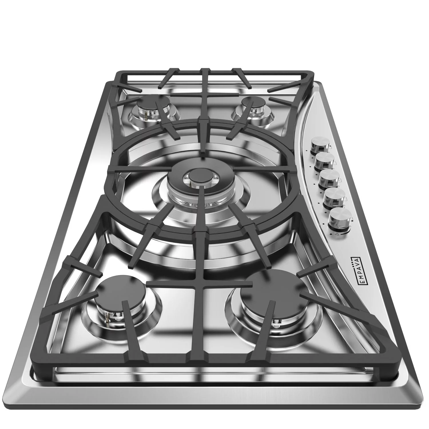 Empava 36 in. Gas Stove Cooktop with 5 Italy Sabaf Sealed Burners NG/LPG Convertible in Stainless Steel ，EMP-36GC22