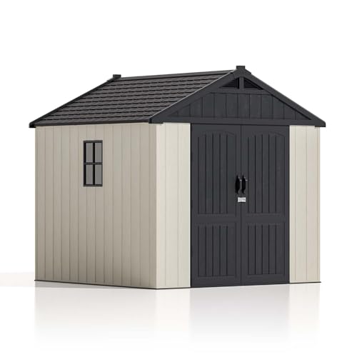 Patiowell 6x4 FT Plastic Outdoor Storage Shed, Resin Shed Perfect to Store Patio Furniture, GardenTools Bike Accessories, Beach Chairs and Lawn Mower