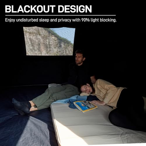 EVER ADVANCED Blackout 6 Person Camping Tent, Instant Cabin Tent for Family with Vestibule and Large Mesh Windows, 60s Easy Setup, Double Layer