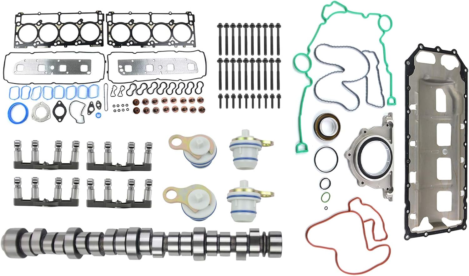 NON MDS Lifters Camshaft Kit Replacement for Dodge Ram 1500 2500 3500 5.7L Hemi 2006-2008 Part# 53022064AA 5038784AD 53021720AB GELUOXI