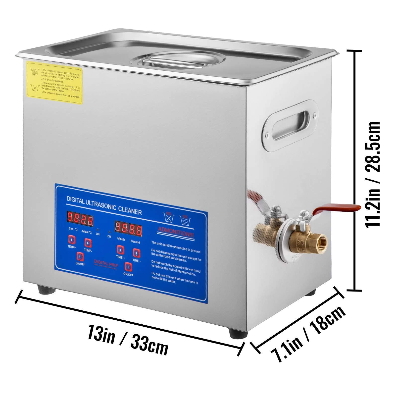 VEVORbrand Ultrasonic Cleaner 6L Stainless Steel Ultrasonic Vinyl Cleaner 200w Ultrasonic Vinyl Cleaner 7-12 inch Record Ultrasonic Vinyl Records