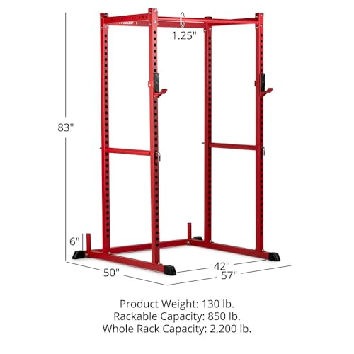 Titan Fitness T-2 Series Short Power Rack, Skinny Pull Up Bar, Pin and Pipe Safeties, Standard J-Hooks