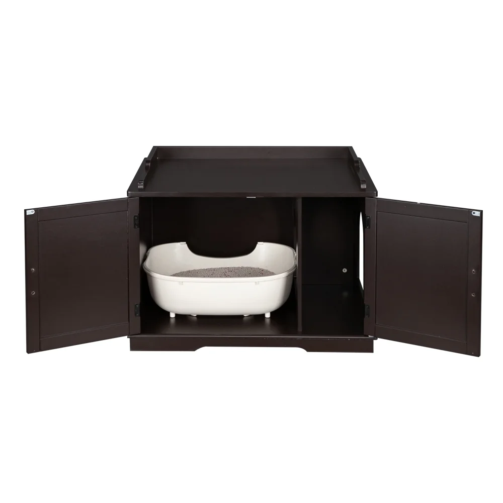 Kmowoo Cat Litter Box Enclosure, Indoor Pet Crate-Hidden Cat Washroom with Vent Holes